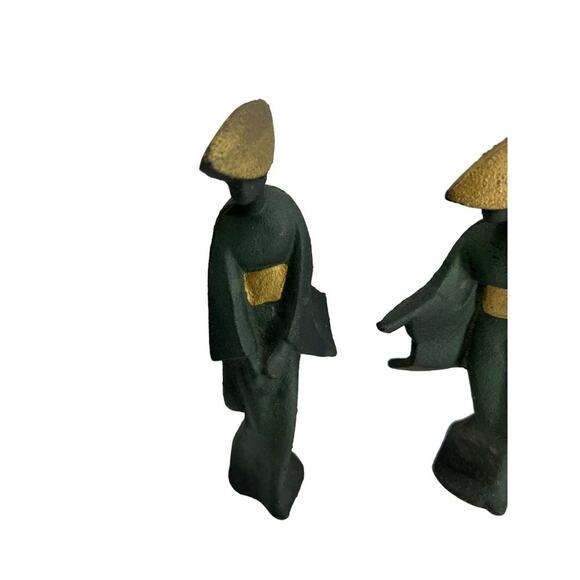 Vintage Cast Iron Dancing Geisha Statue Figure Brutalist MCM Japan James Mont St - Picture 4 of 11